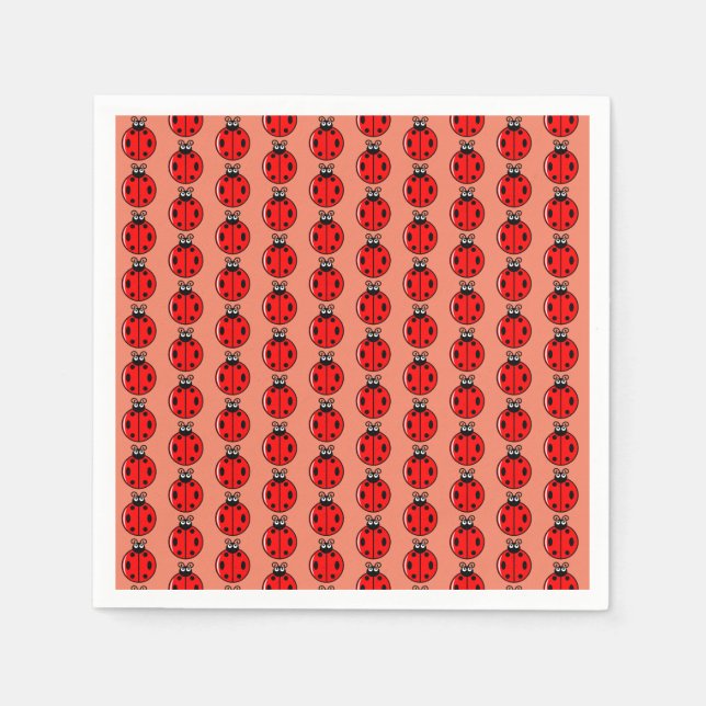 Three Little Ladybugs - Standard Cocktail Napkins (Front)