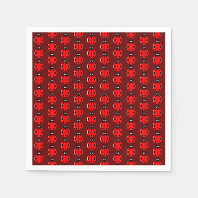 Three Little Ladybugs - Standard Cocktail Napkins (Front)