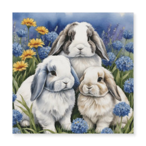 Three Little Lop Bunny Rabbits
