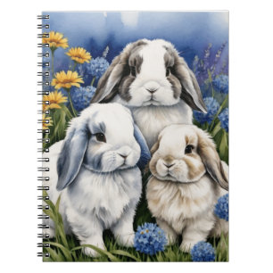 Three Little Lop Bunny Rabbits Notebook