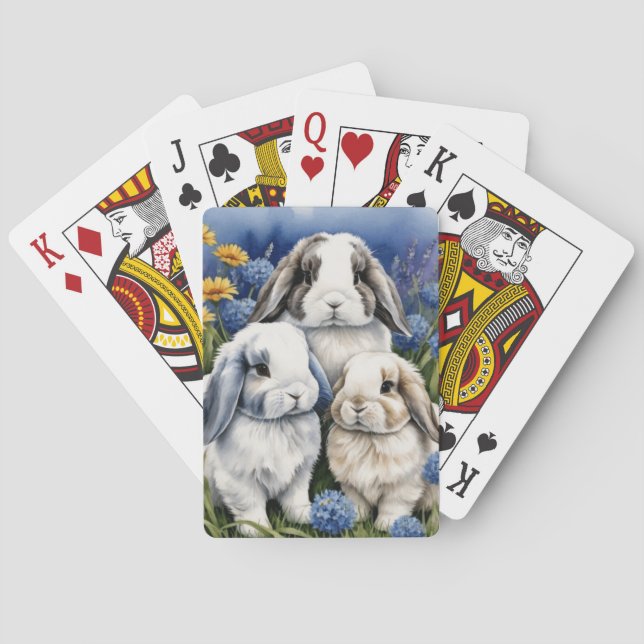 Three Little Lop Bunny Rabbits  Poker Cards (Back)