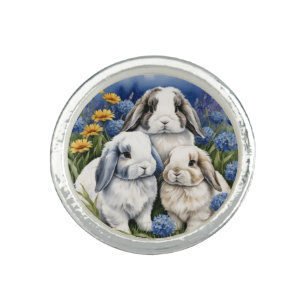 Three Little Lop Bunny Rabbits  Ring
