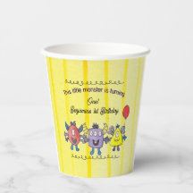 Three Little Monsters Kids Birthday Paper Cup