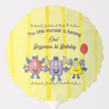 Three Little Monsters Kids Birthday Party Balloon