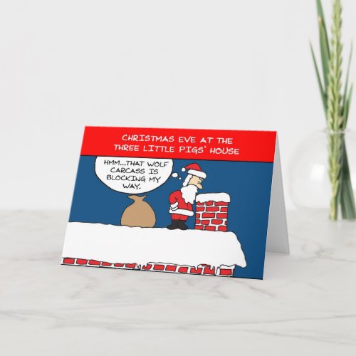 Three Little Pigs Christmas Holiday Card