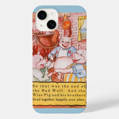 Three Little Pigs Cooking Wolf Vintage Fairy Tale Case_Mate iPhone 14 Case