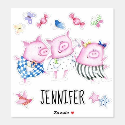 Three Little Pigs Custom Sticker Set