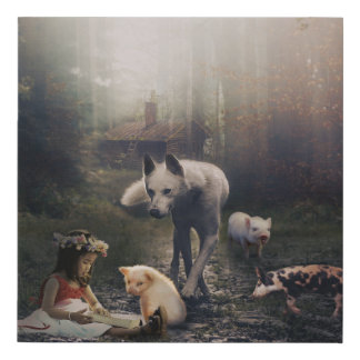 Three Little Pigs Faux Canvas Print