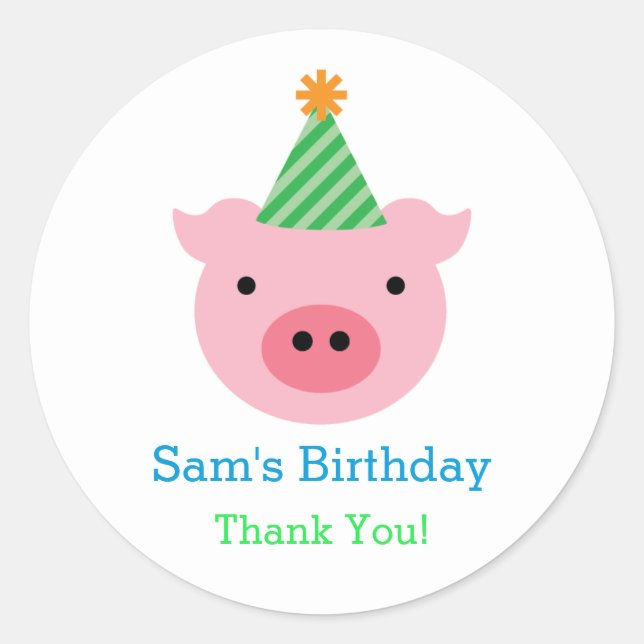 Three Little Pigs Favor Sticker (Front)