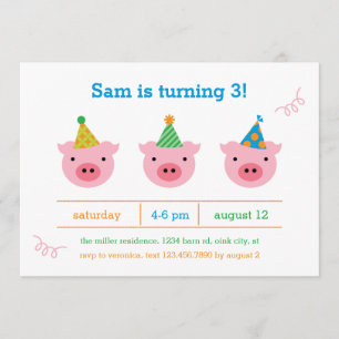 Three Little Pigs Invitation