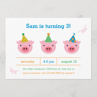Three Little Pigs Invitation