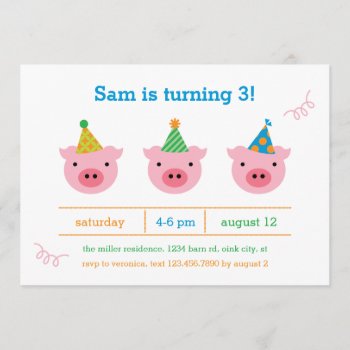 Three Little Pigs Invitation by marlenedesigner at Zazzle