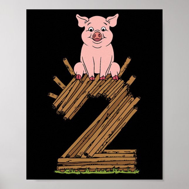 Three Little Pigs Pig 2 Easy Costume Kids Men Wome Poster (Front)