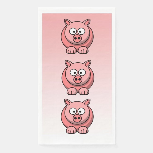 Three Little Pigs Pink Paper Guest Towels
