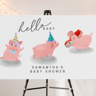 Three Little Pigs, triplets baby shower  Foam Board