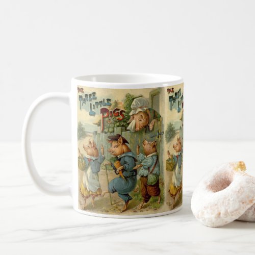 Three Little Pigs Vintage Fairy Tale Coffee Mug