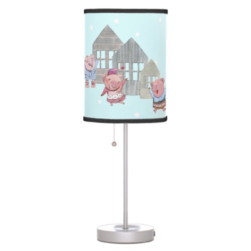 Three Little Pigs with their Houses  Table Lamp