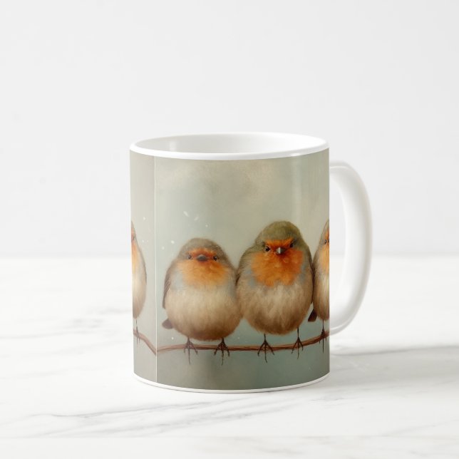 Three Little Robins  Mug (Front Right)
