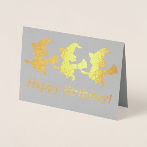 Three Little Witches Birthday Card