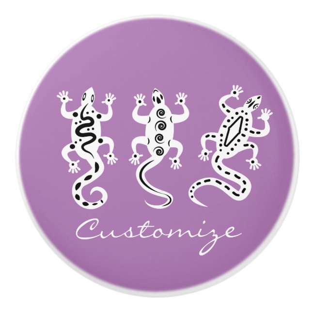 Three Lizards Thunder_Cove Southwest Style Ceramic Knob (Front)