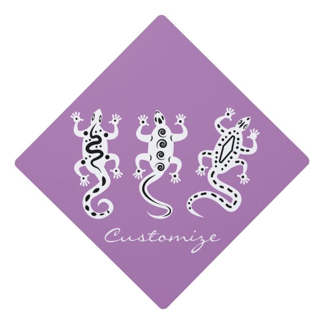 Three Lizards Thunder_Cove Southwest Style Graduation Cap Topper (Front)