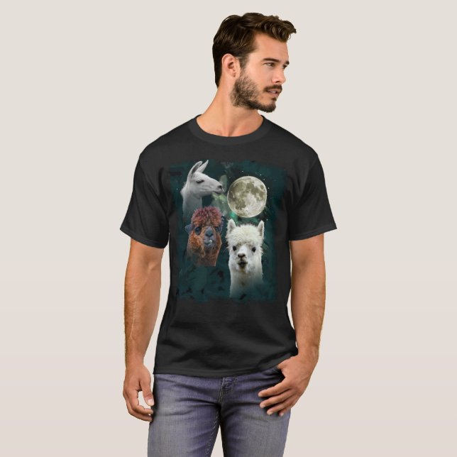 Three Llama Moon | Wolf Moon Parody T-Shirt (Front Full)