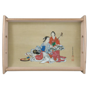 Three lovely Japanese women Vintage art print Serving Tray
