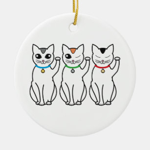 Three lucky cats ornament
