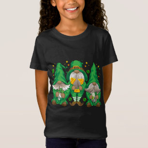 Three Lucky Gnome Shamrock Beer Drinking Saint Pat T-Shirt