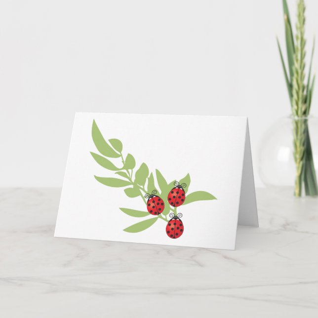Three Lucky Ladybugs Card (Front)