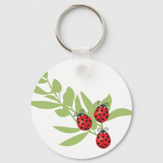 Three Lucky Ladybugs Keychain