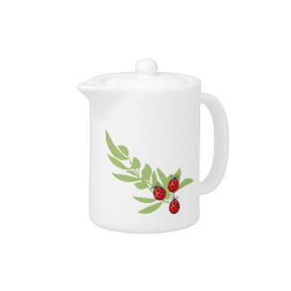 Three Lucky Ladybugs Teapot