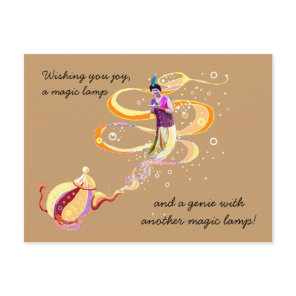 Three magical wishes postcard