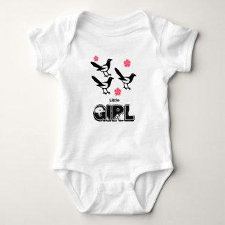 Three magpies baby little girl bodysuit vest pink