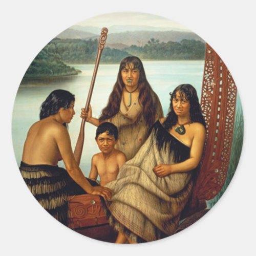 Three Maori Girls and a Boy _ Lindauer Sticker