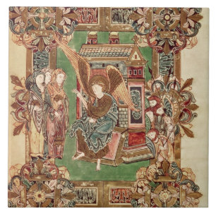 Three Maries at the Sepulchre, from the Benedictio Ceramic Tile