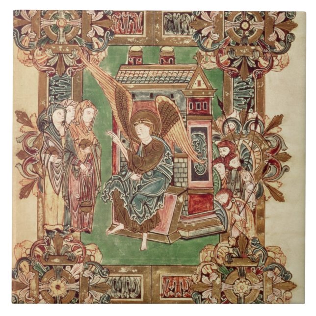 Three Maries at the Sepulchre, from the Benedictio Ceramic Tile (Front)