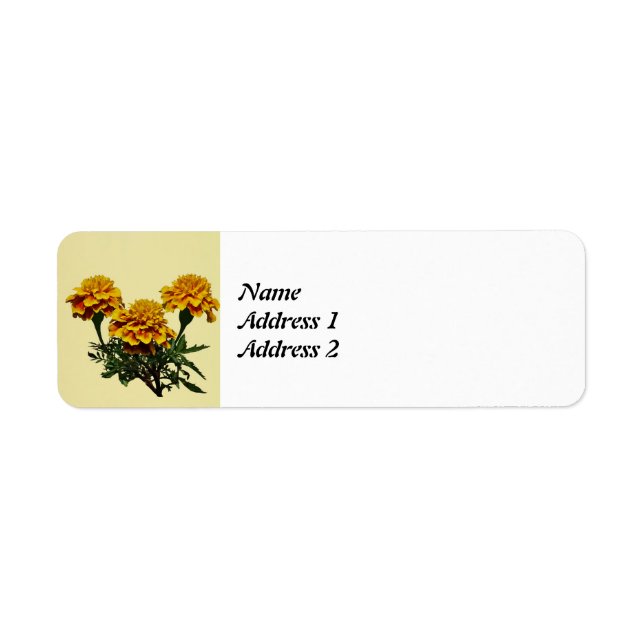 Three Marigolds Save the Date Label (Front)