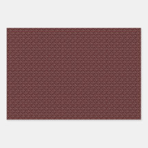 Three Maroon & White Designer Wrapping Sheets Set
