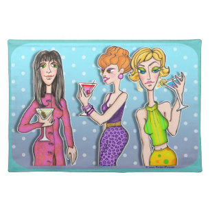 THREE MARTINI DIVAS PLACEMAT