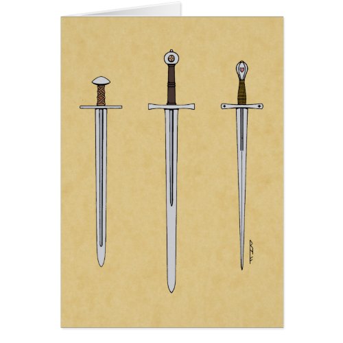 Three Medieval Swords 2016 Greeting Card