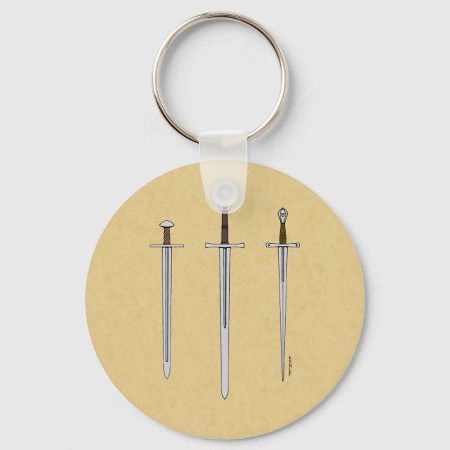 Three Medieval Swords 2016 Keychain (Front)