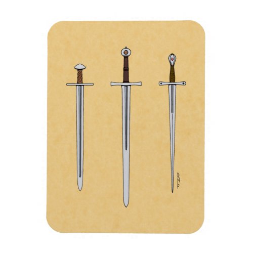 Three Medieval Swords 2016 Magnet