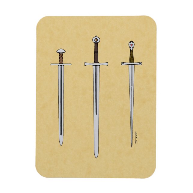 Three Medieval Swords 2016 Magnet (Vertical)