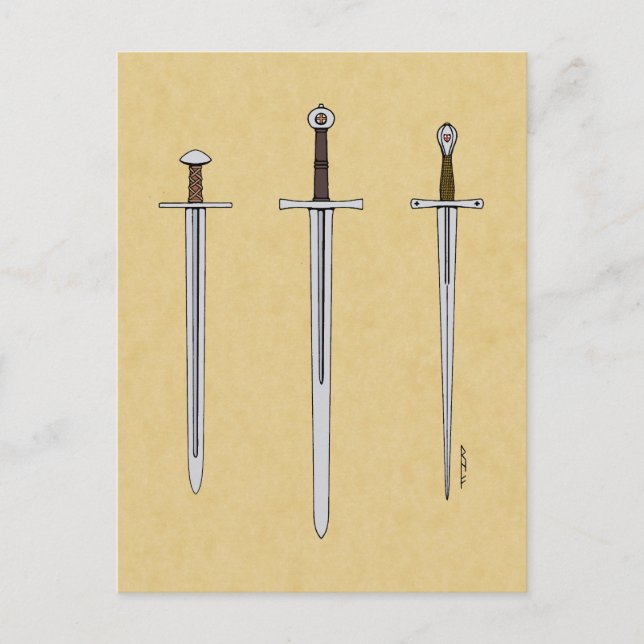 Three Medieval Swords 2016 Postcard (Front)