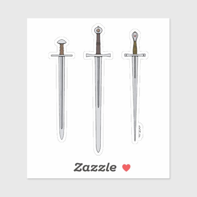 Three Medieval Swords 2016 Sticker (Sheet)