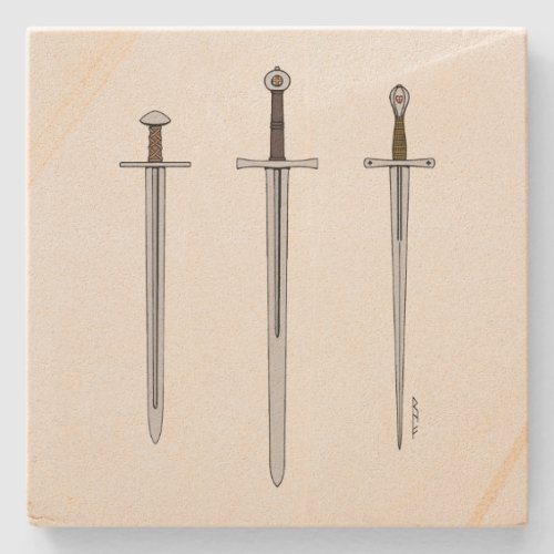 Three Medieval Swords 2016 Stone Coaster