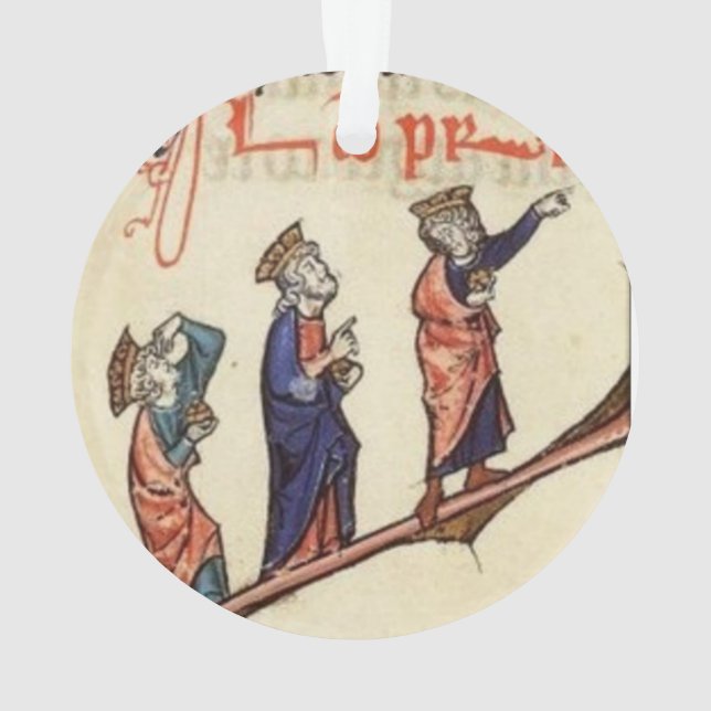 Three medieval wisemen Christmas ornament (Back)