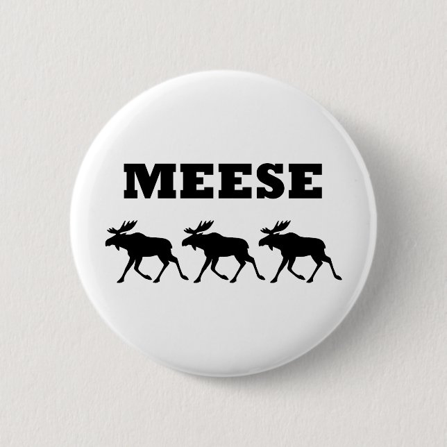 Three Meese Funny Button (Front)