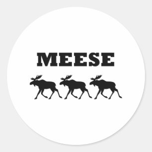 Three Meese Funny Classic Round Sticker